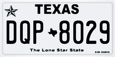 TX license plate DQP8029