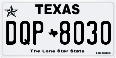 TX license plate DQP8030