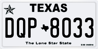 TX license plate DQP8033
