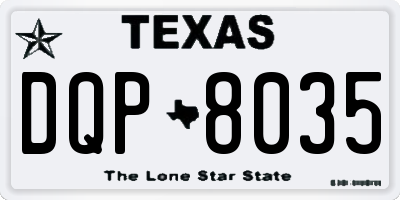 TX license plate DQP8035