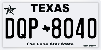 TX license plate DQP8040