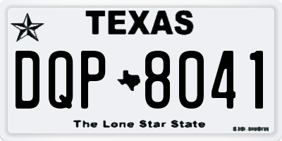 TX license plate DQP8041