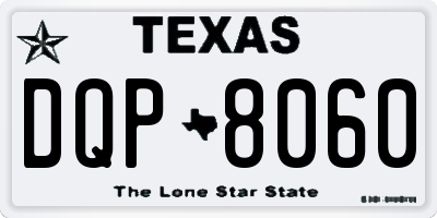 TX license plate DQP8060