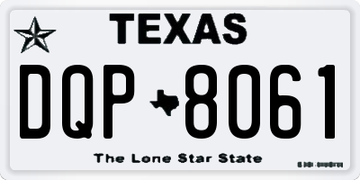 TX license plate DQP8061