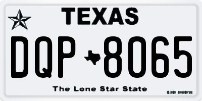 TX license plate DQP8065
