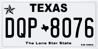 TX license plate DQP8076