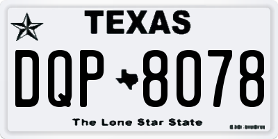 TX license plate DQP8078