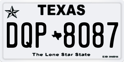 TX license plate DQP8087