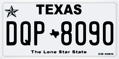 TX license plate DQP8090