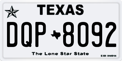TX license plate DQP8092
