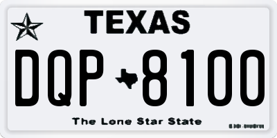 TX license plate DQP8100