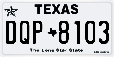 TX license plate DQP8103