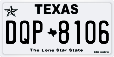 TX license plate DQP8106