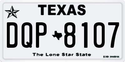 TX license plate DQP8107