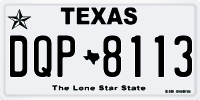 TX license plate DQP8113
