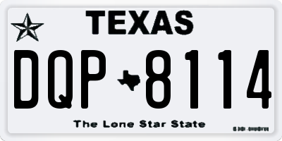TX license plate DQP8114