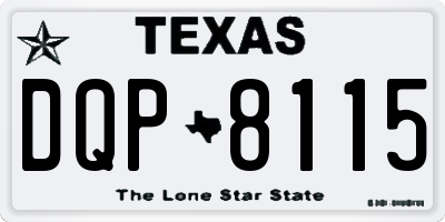 TX license plate DQP8115