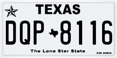 TX license plate DQP8116