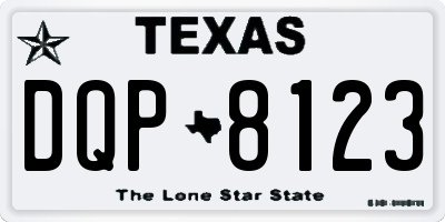 TX license plate DQP8123