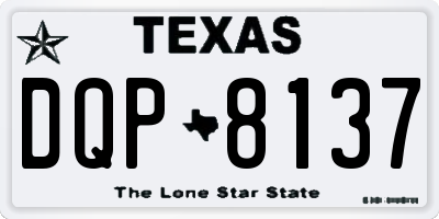 TX license plate DQP8137