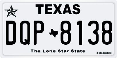 TX license plate DQP8138