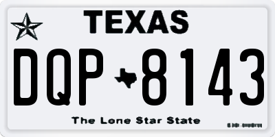 TX license plate DQP8143