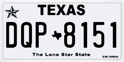 TX license plate DQP8151