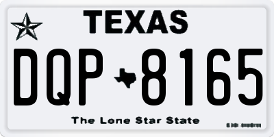 TX license plate DQP8165