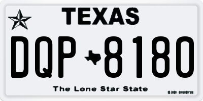 TX license plate DQP8180