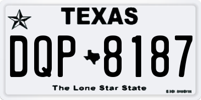 TX license plate DQP8187