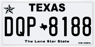 TX license plate DQP8188