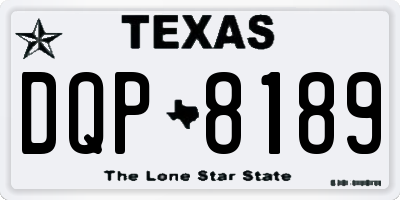 TX license plate DQP8189