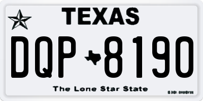 TX license plate DQP8190
