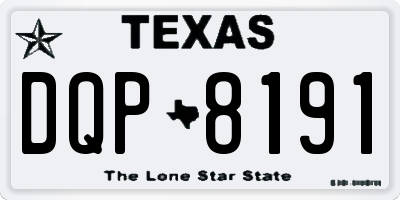 TX license plate DQP8191