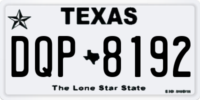 TX license plate DQP8192