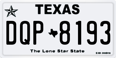 TX license plate DQP8193