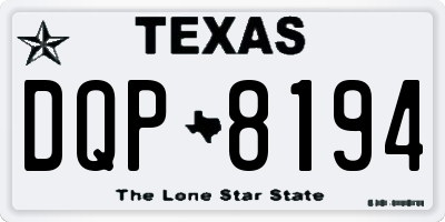 TX license plate DQP8194