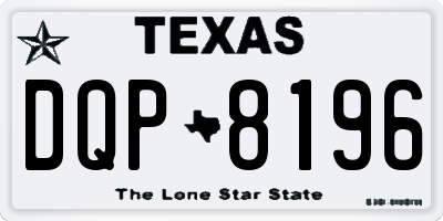 TX license plate DQP8196