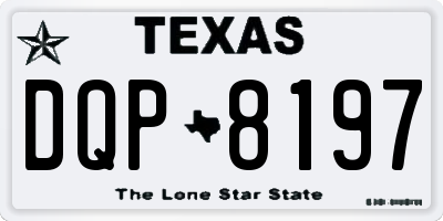 TX license plate DQP8197