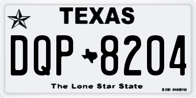 TX license plate DQP8204