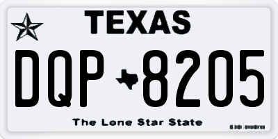 TX license plate DQP8205