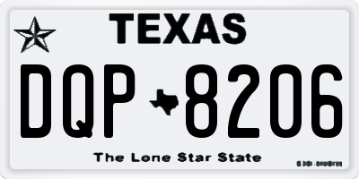 TX license plate DQP8206