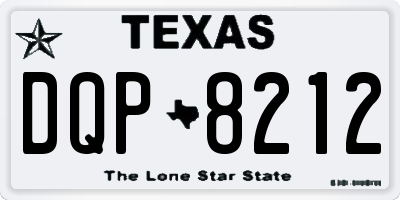 TX license plate DQP8212