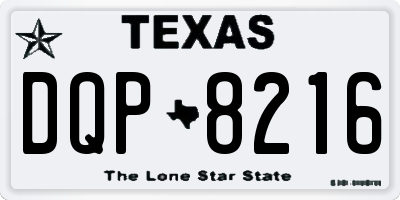 TX license plate DQP8216
