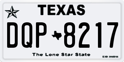 TX license plate DQP8217