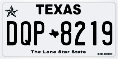TX license plate DQP8219