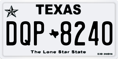TX license plate DQP8240