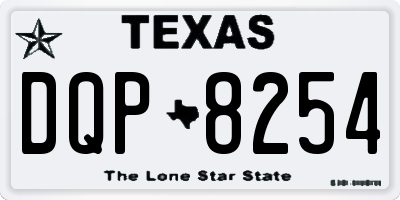TX license plate DQP8254