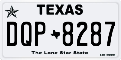 TX license plate DQP8287