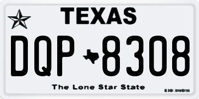 TX license plate DQP8308